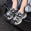 Breathable boys' closed-toe athletic sandals featuring quick-adjust rotary buckle - 26 / Black