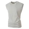 Sleeveless men's breathable mesh tank top in light grey for outdoor sports and leisure - S / Tops / Light Gray