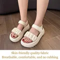 Fashionable cream ruffled straps girls sandals with thick soft sole for summer beach outings - 26 / Off White