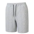 Lässige graue Jacquard-Strickshorts für Herren mit Kordelzug für den Sommer am Strand. - S / Unterteile / Grau