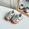 Silver closed-toe baby walking sandals with mesh upper and gum sole for outdoor wading. - Size 17 Inner Length 13.2cm / Silver