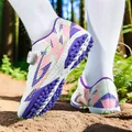 Kinder-Fußballschuhe mit Klettverschluss und TF-Gummisohle für Kunstrasenplätze. - 30 / Weiß Violett Rosa