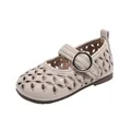 Chaussures Mary Jane ajourées pour filles en coloris beige avec une semelle souple - Beige