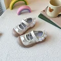 Beige Mädchen-Ballerina-Sportsandalen mit atmungsaktivem Mesh und süßen Spitzenrüschen - 23 / Beige
