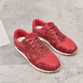 Baskets de sport décontractées en mesh pailleté rouge avec semelles épaisses confortables - Rose