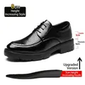 Stylish black men's breathable hollow dress shoes with 8cm height increase feature - 37 / Height Increasing Hollow 8CM (Z82-1) / Black