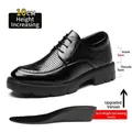 Men's black breathable perforated elevator dress shoes with 10cm height increase - 37 / 10cm Height Increasing Hollow Out (Z83-1) / Black