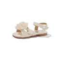 Eleganti sandali da principessa per bambine con grande fiore in tessuto e perla - Taglia 23 (Lunghezza interna 14.7cm) / Beige