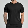 Zwart sport-T-shirt voor heren met ronde hals, perfect voor fitness en training - S / Tops / Premium Zwart