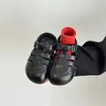 Vintage black hollow Roman leather shoes for children with soft breathable sole - 22 / Black