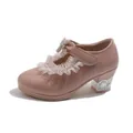 Elegante roze lakschoenen voor meisjes prinses met kant en strik met strass-steentjes - Roze
