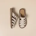 Comfortable cream retro fisherman sandals with soft flat soles and buckle - 35 / Beige