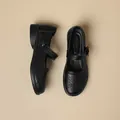 Black breathable hollow-out soft sole Mary Jane walking shoes for women - 35 / Black