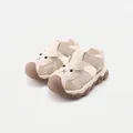 Comfortable cream toddler sandals featuring a cute rabbit design and non-slip thick soles - Size 16/Inner Length 13.0cm / Beige