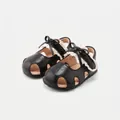 Minimalist black toddler princess sandals with delicate lace and bow details for girls. - Size 16 (Inner 12.5CM) / Bowknot Lace Style (9821) / Black