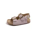 Sandales roses pour enfants à semelle souple avec double boucle et semelle tachetée - Violet