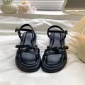 Sandales noires stylées pour filles avec nœud et semelle souple pour l'été - Pointure 26 (Longueur Intérieure 16.3cm) / Style à Bride Nœud (8806) / Noir