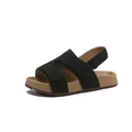 Kinder Birkenstock-Stil Sandalen in Schwarz mit hellbrauner Sohle für den Strand. - Schwarz