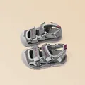 Children's breathable mesh closed-toe sports sandals in grey for summer outdoors - Size 28 (Inner Length 18cm) / Grey Blue
