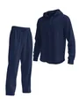 Blaues Herren-Freizeitset aus Leinen mit Kapuzenpullover und passender langer Hose. - Marineblau