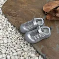 Zapatillas infantiles de malla plateada transpirable con puntera anti-colisión duradera - 23-25 (Mínimo 3 Pares) / Plateado
