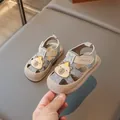 Zachte baby sandalen voor peuters met een schattig beer ontwerp voor de warme zomer - Lichtgroen