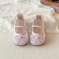 Pink mesh princess shoes for girls featuring bow and white polka dots, variant view - Size 21: 13.8cm / Pink