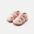 Toddler girls floral pink hollow sandals for summer with soft sole princess shoes 1-3 years - Pink