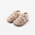 Floral toddler sandals with hollow-out design and soft sole for girls aged 1-3 - Beige
