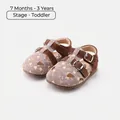 Toddler floral hollow-out sandals with soft sole for girls aged 7 months to 3 years - Brown