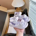Light purple non-slip girls' sandals with comfortable Velcro straps for summer - 26 / Purple