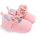 Niedliche rosa Baby Mädchen Prinzessin Schuhe mit weicher Sohle und 3D Blumenmuster - Rosa