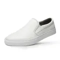 Weiße Herren-Slipper aus echtem Leder mit atmungsaktivem, minimalistischem Design - 38 / Weiß