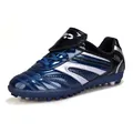 Blaue Fußballschuhe für Kinder mit glänzendem Finish und silbernen Streifen - 38 / Blau