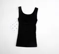 Débardeur gainant noir sans couture pour femmes avec col en U et contrôle du ventre. - Noir