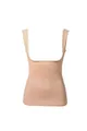 Nude seamless tummy control shapewear with criss-cross compression and U-neck design - M / Tops / Nude