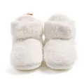 Morbidi scarponcini bianchi per neonati in pile teddy con fodera calda per l'inverno - 12cm / Stile di Base (M2043) / Bianco