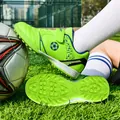 Professionelle leuchtend neongrüne Kinder-Fußballschuhe für Kunstrasen mit Gummistollen - Fluoreszierendes Grün