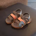 Stilvolle Jungen-Sandalen für den Sommer in Braun und Orange, robuste Kinderschuhe - 34 / Braun