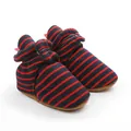 Bottines d'hiver pour bébé doublées en polaire avec rayures rouges et bleues. - Rayures Bleu Rouge