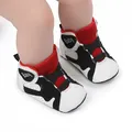 Red and black baby basketball shoes with soft non-slip soles for toddlers' first steps - 12cm / White and Red