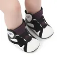 Stylish high-top baby basketball shoes with non-slip soft sole in black and purple - 11cm / White Purple