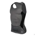 Detailweergave van PRO sport compressiehemd voor heren met ademende mesh-panelen - XL / Tops / Grijs