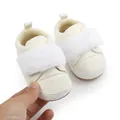 Cute off-white baby girl princess pre-walker shoes featuring a soft white faux fur strap - 11cm/Size 12 / Off White