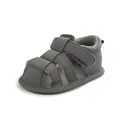 Sandalias de lona gris transpirables para bebés con cierre de velcro para interiores - Gris