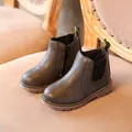 Bottines Chelsea rétro classiques pour enfants en gris foncé avec semelle en caoutchouc souple - 21 / Gris