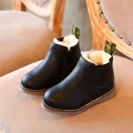 Bottines Martin rétro pour enfants en noir avec doublure chaude et semelle antidérapante - 21 / Noir (Doublé Polaire)
