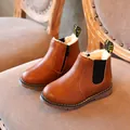 Botines de invierno marrones para niños con forro polar cálido y suela antideslizante - 21-25 (Pack de 5 Pares) / Marrón (Forro Polar)