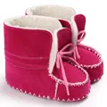 Stivaletti invernali rosa neonato con calda fodera in pile per bambini 0-1 anni. - Rosa Acceso