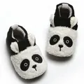 Cozy cartoon panda plush baby slippers with soft soles for indoor pre-walking usage - 11cm / White Panda